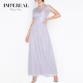 2019 New fashion lace chiffon elegant summer maxi evening dresses for women